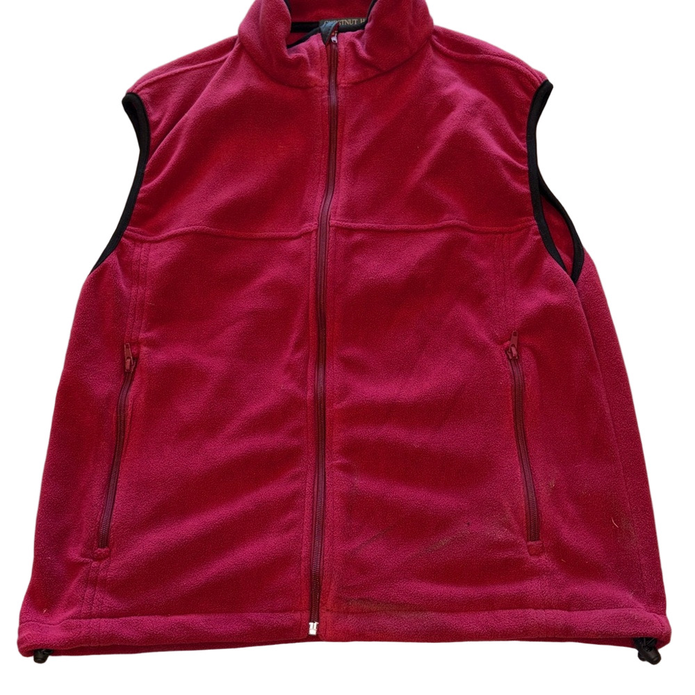 Chestnut Hill Burgundy Red Fleece Jacket Size Medium